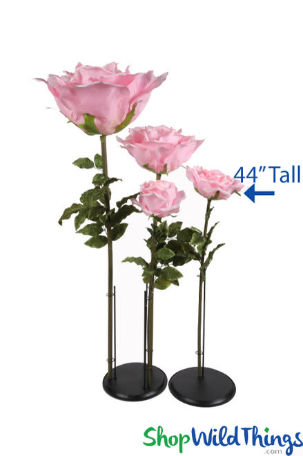 Oversized Silk Rose, Pink 44" in a styled event setting