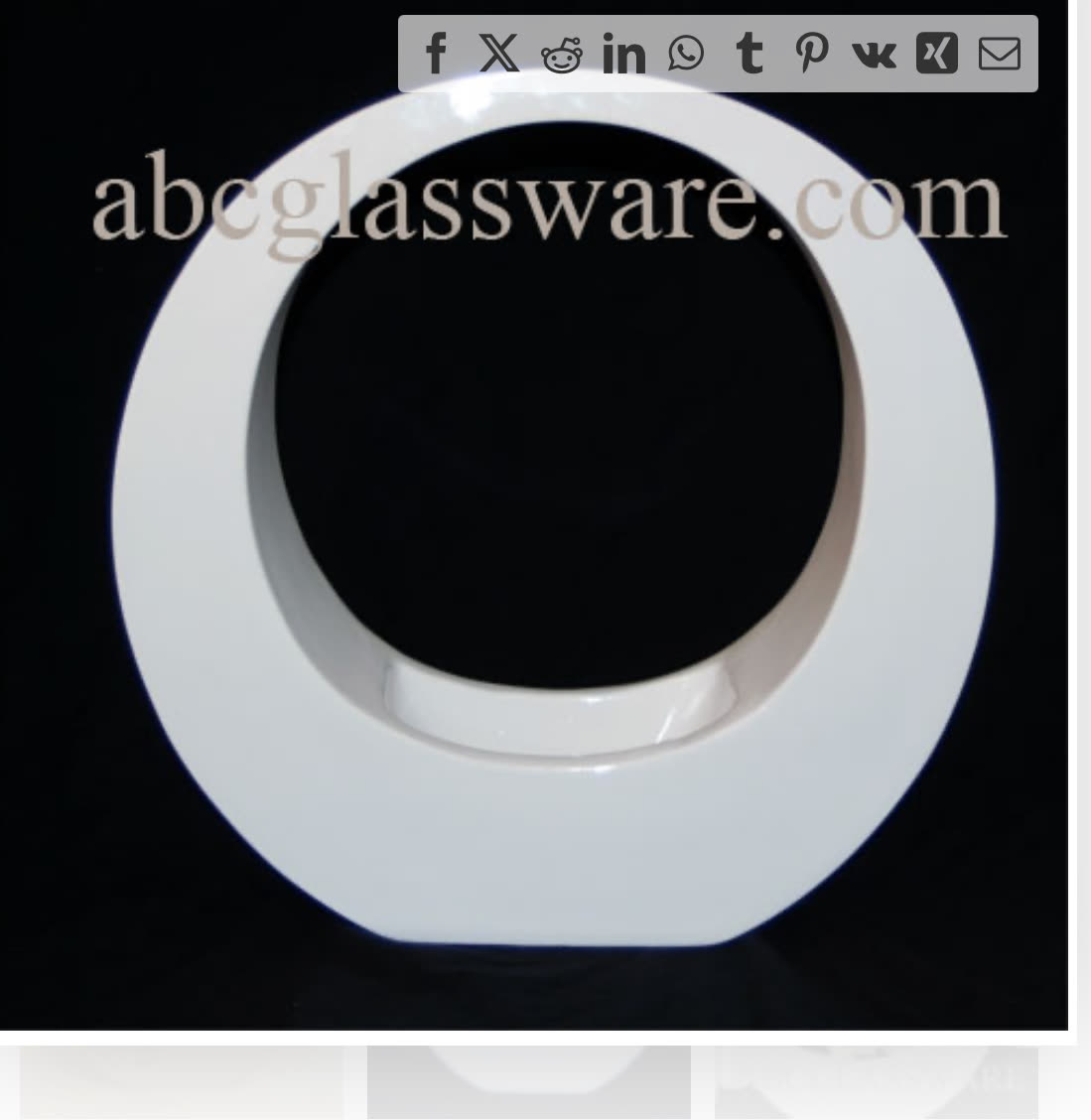 White Circular Vase in a styled event setting