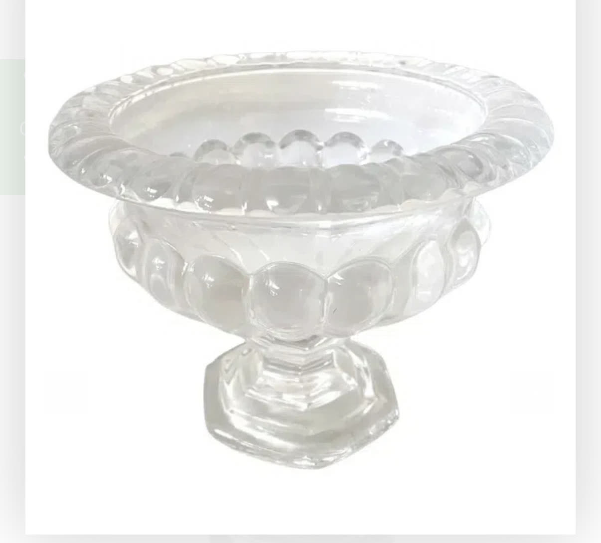Imperial Crystal Glass Pedestal Bowl in a styled event setting