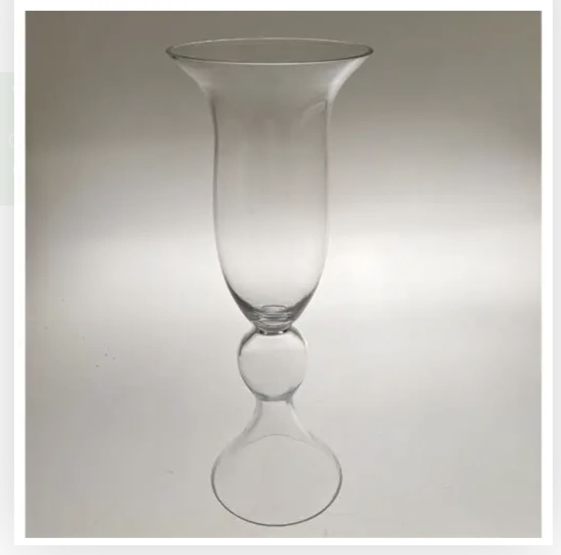 Clear Trumpet Vase 21" in a styled event setting