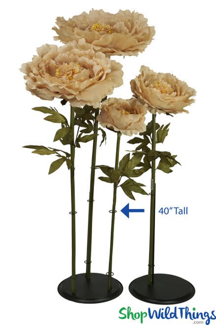 Oversized Silk Peony, Sand 40" in a styled event setting