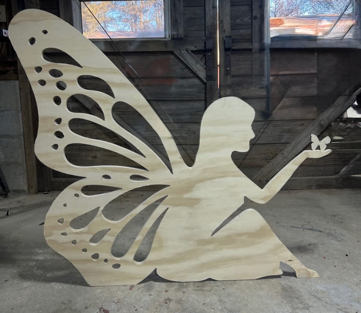 White Butterfly Wings with Kick Stand in a styled event setting