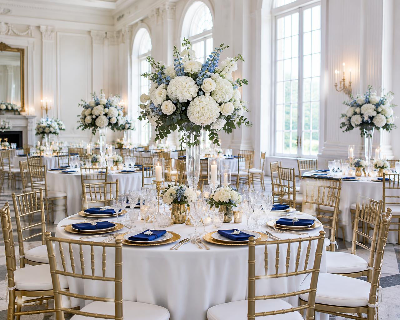 Small Glass Centerpiece in a styled event setting